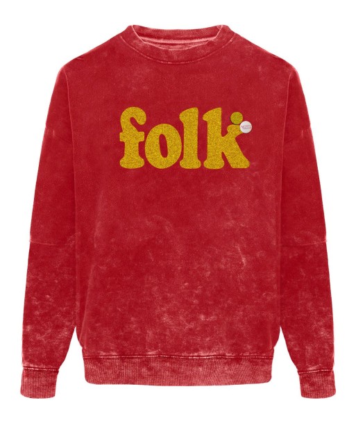 Roller red acid “FOLK” sweatshirt pas chere