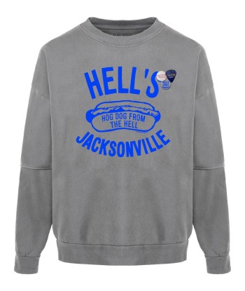 Sweatshirt roller grey "HELLS" brillant des détails fins