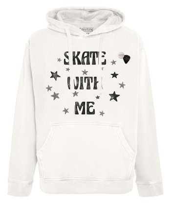 Hoodie jagger dirty white "SKATE WITH ME" de l' environnement