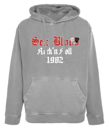 Hoodie jagger grey "BLOOD" de la marque