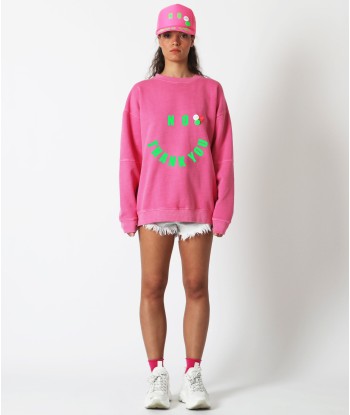 Sweatshirt roller fuschia "NO" français