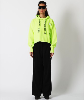 Hoodie crop bloomer neon yellow "BLEED" Venez acheter