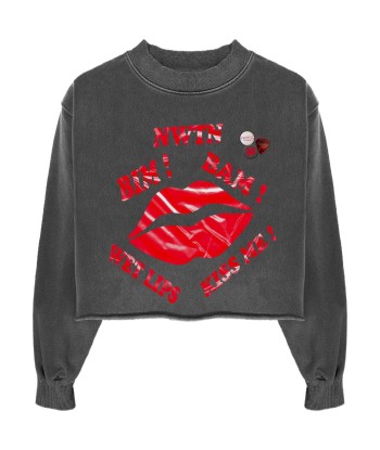 Sweatshirt crop porter pepper "WET LIPS" la livraison gratuite