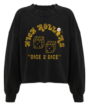 Sweatshirt crop porter night "DICE" français