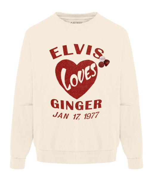 Sweatshirt roller natural "ELVIS" pas chere