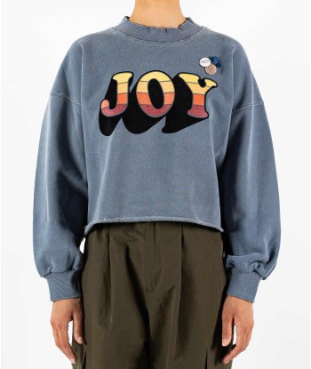 Sweatshirt crop porter denim "JOY FW23" Fin de série