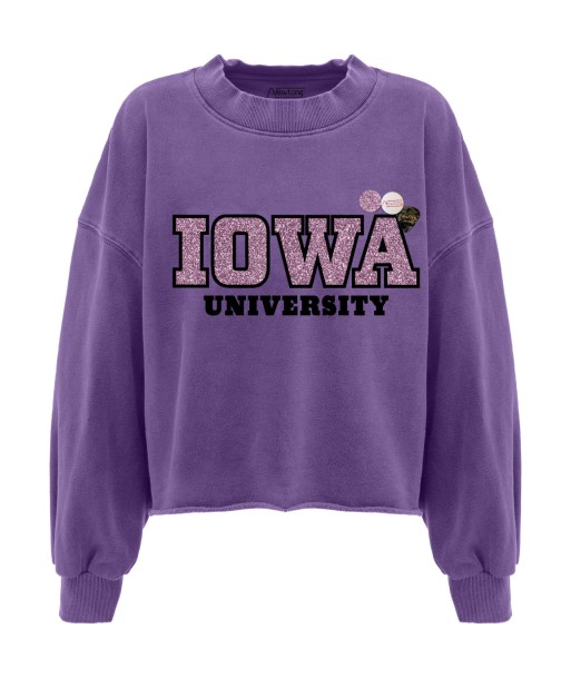 Sweatshirt crop porter grape "UNIVERSITY" votre