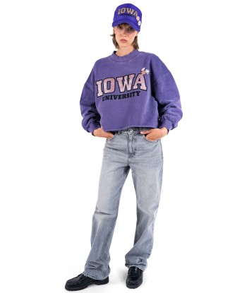 Sweatshirt crop porter grape "UNIVERSITY" votre