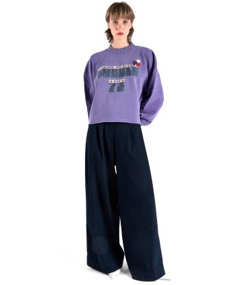 Sweatshirt crop porter grape "BUBBLE" Dans la société mordern