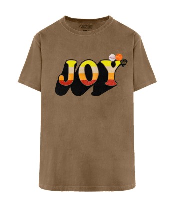 Tee shirt trucker havane "JOY FW24" brillant des détails fins