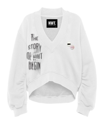 Sweatshirt marlee dirty white "STORY" outlet