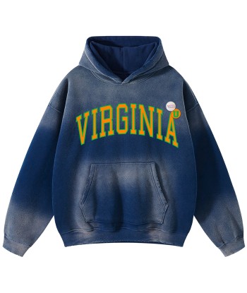 Hoodie skyler vintage blue "VIRGINIA" soldes