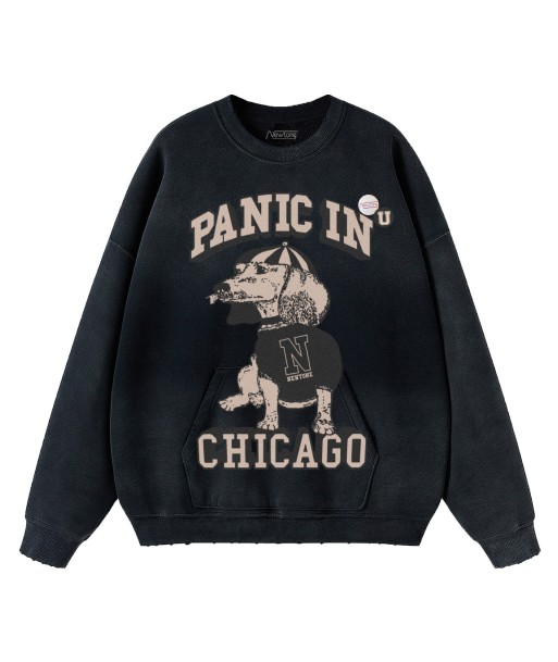 Sweatshirt piper vintage black "CHICAGO" 2024