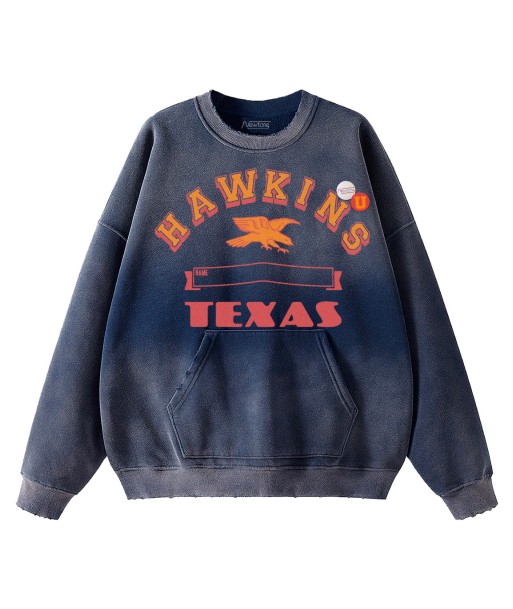 Sweatshirt piper vintage blue "HAWKINS" la colonne vertébrale