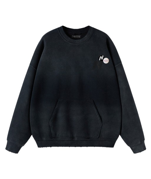 Sweatshirt piper vintage black "TRADE" rembourrage situé sous