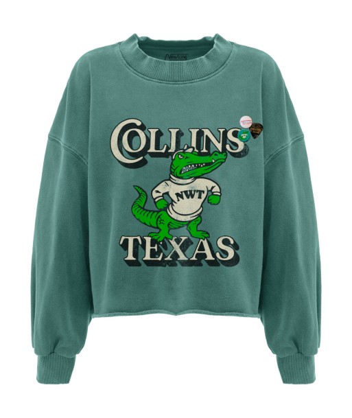 Light green crop porter sweatshirt “COLLINS” soldes