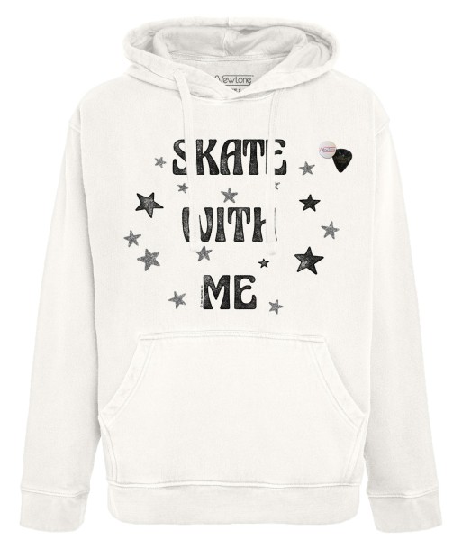 Hoodie jagger dirty white "SKATE WITH ME" Economisez 