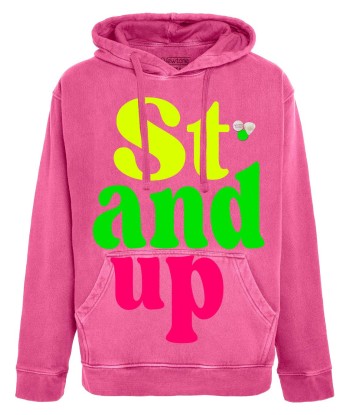 Fuchsia jagger hoodie “STAND UP” sur le site 