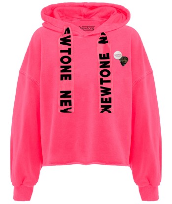 Hoodie crop bloomer neon pink "BLEED" Faites des économies