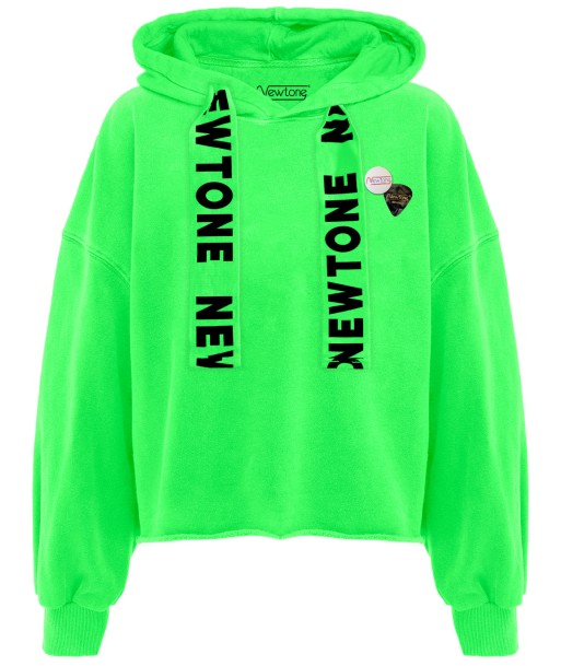 Neon green "BLEED" crop bloomer hoodie Comparez plus de prix