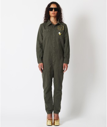 "PEOPLE" khaki matter jumpsuit la livraison gratuite