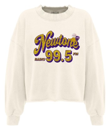 Natural “RADIO” cropped sweatshirt soldes