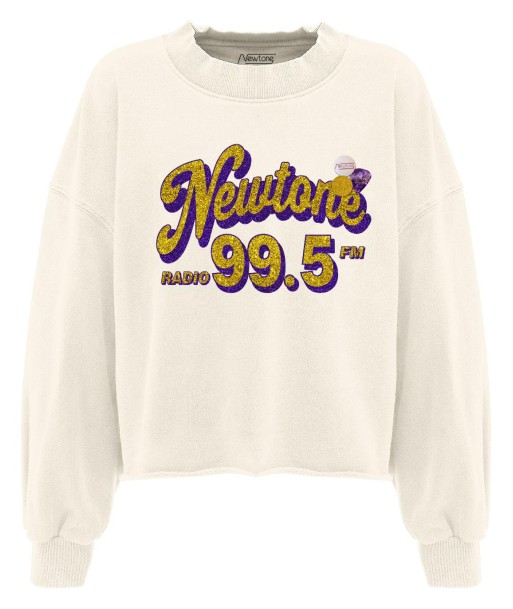 Natural “RADIO” cropped sweatshirt soldes