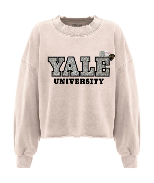 Sweatshirt crop porter whisper "UNIVERSITY" soldes